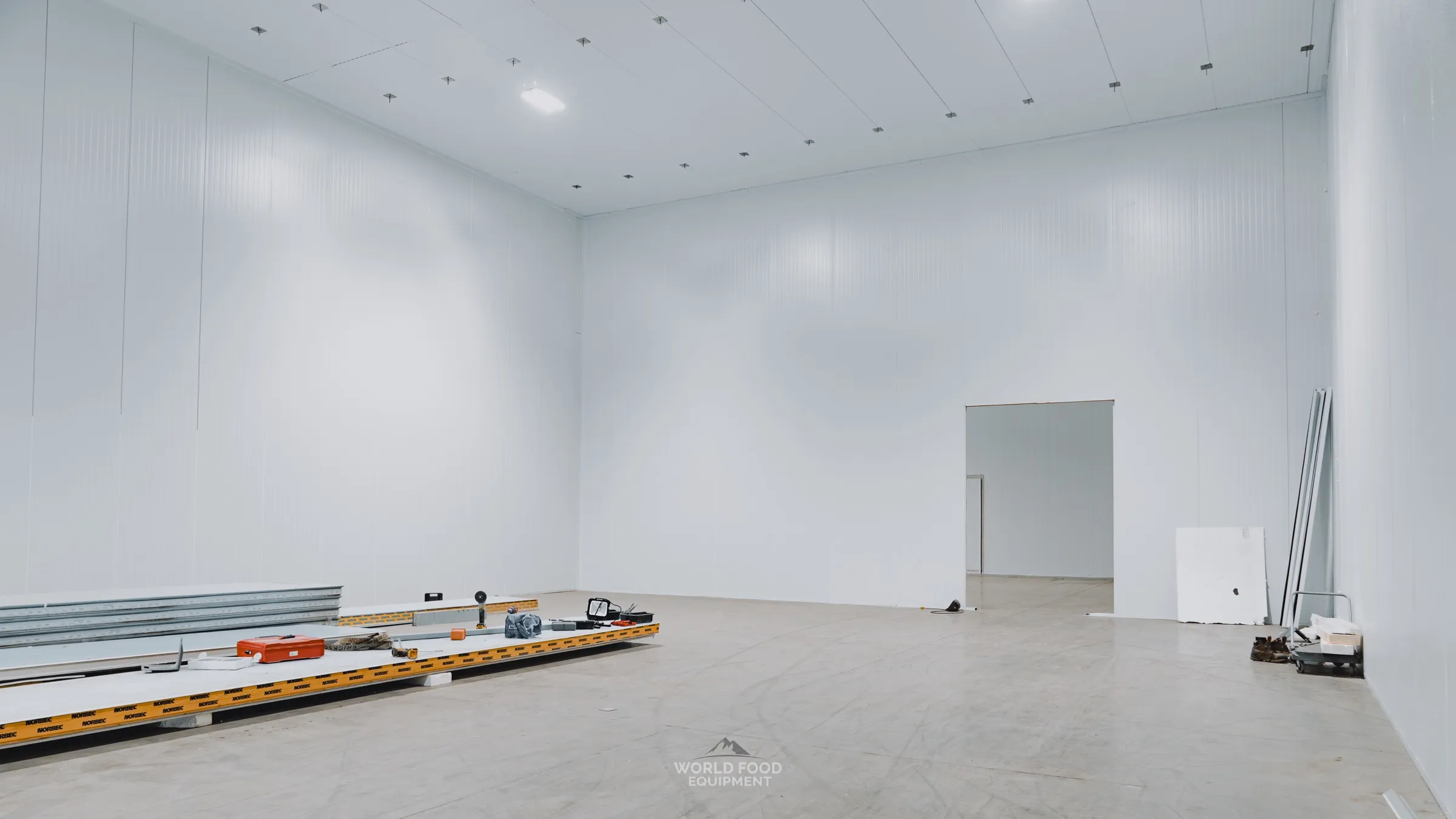 Pacer Air Freight 10,000 sq ft medical-grade cold storage build video poster, pharmaceutical-spec cooler and freezer going up in Mississauga