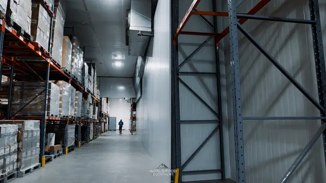 Racked cold storage aisle in Markham