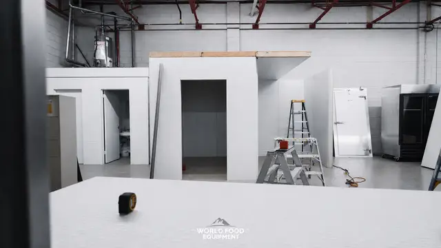 Walk-in cooler boxes in the WFE warehouse